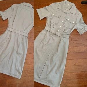 Authentic Vintage 60’s shirtwaist dress foreign military nurse uniform size S